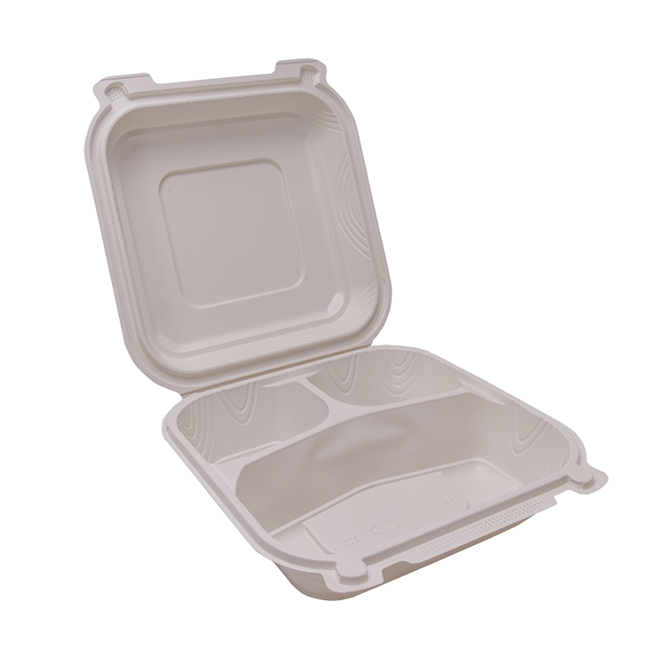 8 HINGED LID TO-GO CONTAINER (3 COMPARTMENT) 120PCS/CNT - LC-83