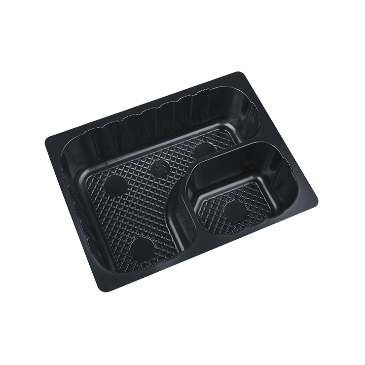 Many styles and configurations from Sunshine Supply including this 2 compartment film-sealed snack tray available.