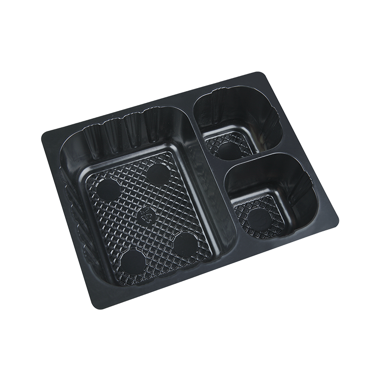Various food containers available from Sunshine Supply such as this 3 compartment film-sealed snack trays.